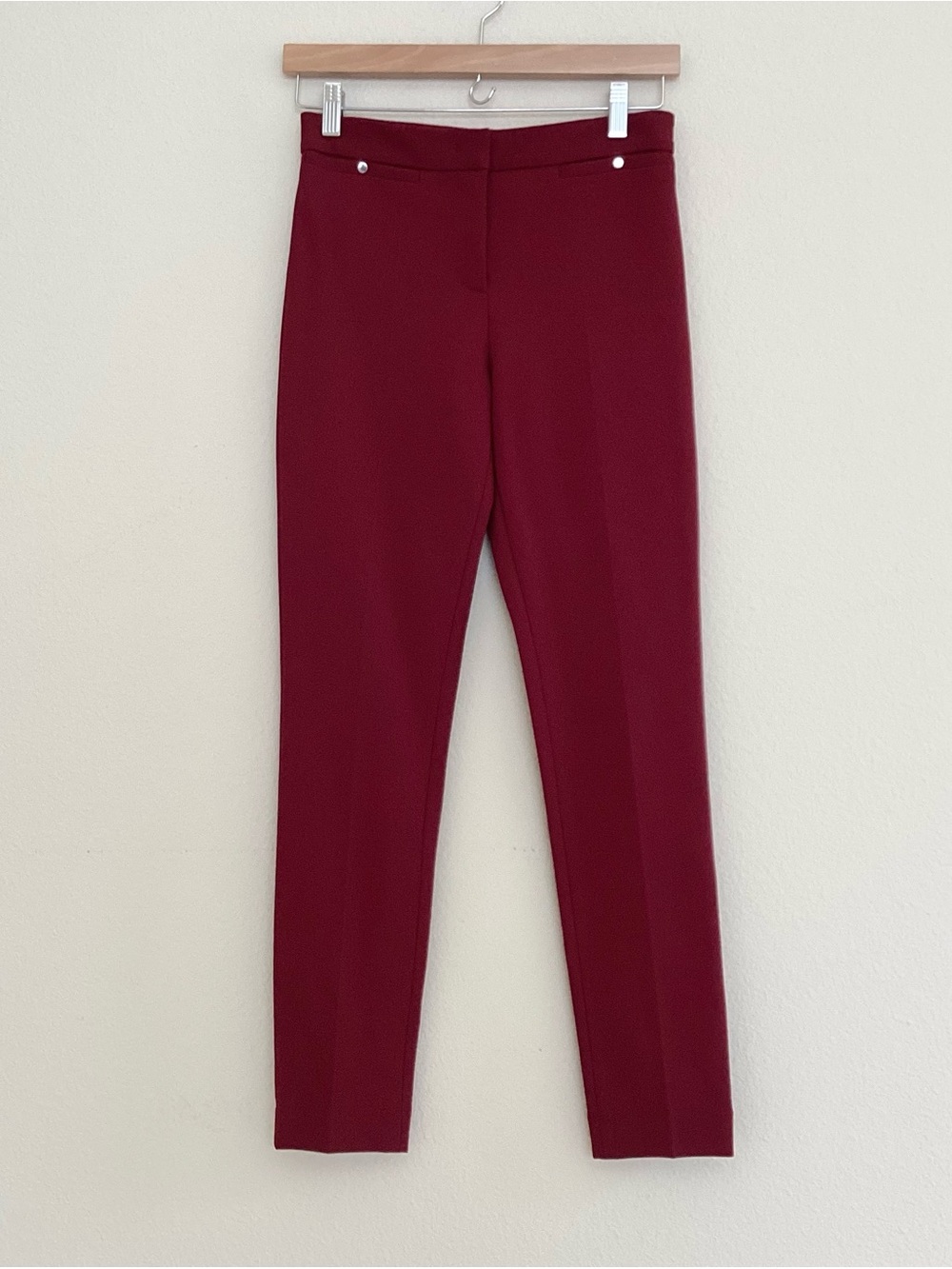 Emilio Pucci Slim Ponte Pants in Burgundy NWT SZ 2/38